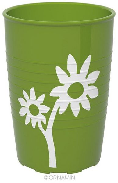 Ornamin Schnabelbecher mit Antirutsch-Trick Blume/Ringe mit Schnabelaufsatz/Trinkaufsatz, 1-tlg, SAN, Trinkhilfe l Alltagshilfe l BPA-frei l Made in Germany