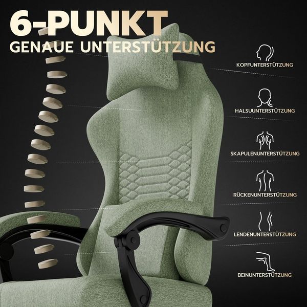 BlingBin Gaming-Stuhl Massage Gaming Sessel mit Fußstütze, PC Stuhl Gamer Stuhl Bürostuhl (1er Set, 1 St), Ergonomisches Design, verstellbare Armlehnen und Rückenlehne