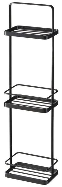 Yamazaki Badregal "Tower" stehend ohne Bohren 18x67x12cm, Badablage, platzsparend, für Badutensilien, Ablage, feistehend, tragbar, Metallgestell 67cm
