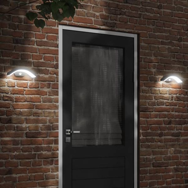 vidaXL LED-Außenwandleuchte mit Sensor Schwarz Aludruckguss 4006278
