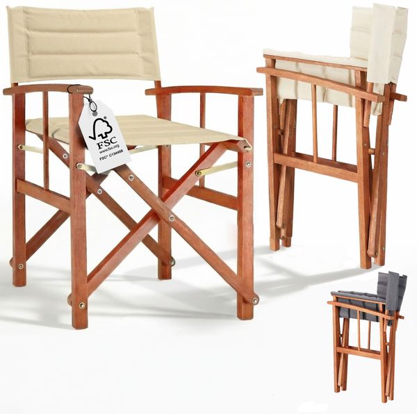 CASARIA® 2er Set Premium Regiestuhl Anthrazit