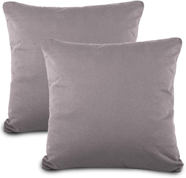 aqua-textil Classic Line Baumwoll Kissenbezug 2er-Set 40x70 dunkelgrau Kissen Bezug Reißverschluss Jersey Kissenhülle