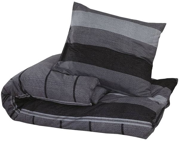 vidaXL Bettwäsche-Set, Baumwolle dunkelgrau, 200x220 cm + 2x 80x80 cm Bild 3