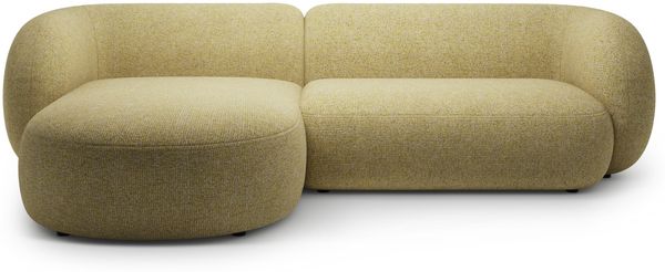 Micadoni Ecksofa Kate 3-Sitzer Links Strukturierter Stoff Sonnenblumen Melange
