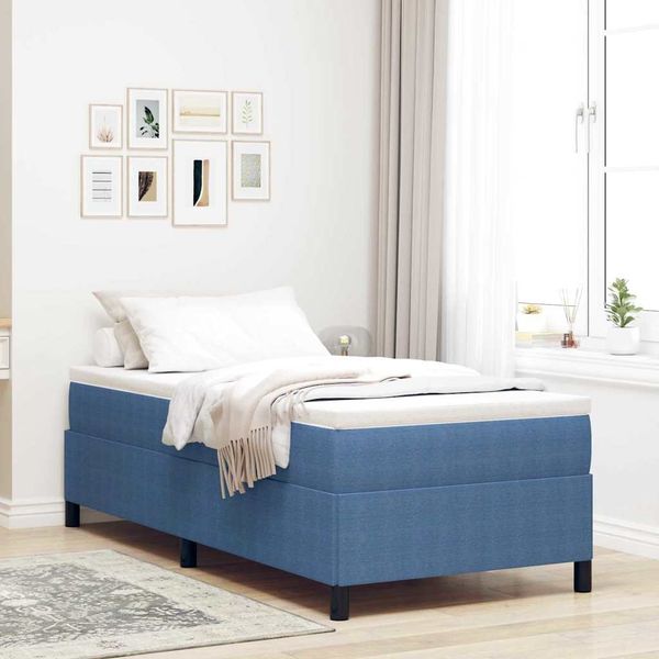 vidaXL Boxspringbett Blau 80 x 200 cm Cordstoff 42006940