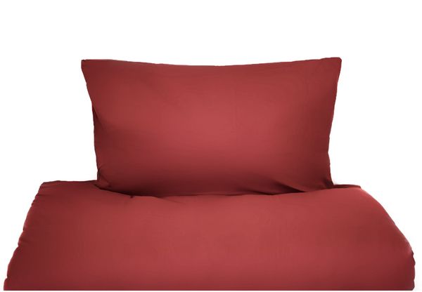 Einfarbige Bettwäschen-Sets für Einzel- und Doppelbetten, 100% Baumwolle Bordeaux 135x200 cm
