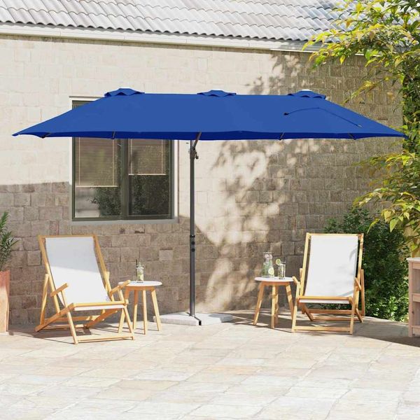vidaXL Sonnenschirm Azurblau 372 x 198 x 243 cm 42003380