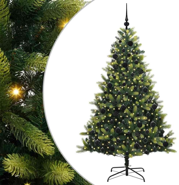 vidaXL Künstlicher Klapp-Weihnachtsbaum mit 300 LEDs Grün 180 cm 3395992