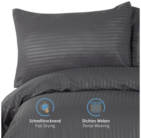 Komfortec Bettwäsche Deluxe, 2&3 Teilig, 140x200 cm, 155x220 cm, 200x200 cm oder 220x240 cm, 100 % Mikrofaser (120 g/m), 3 teilig, Bettwäsche-Sets mit Reißverschluss, Weich und Bügelfrei