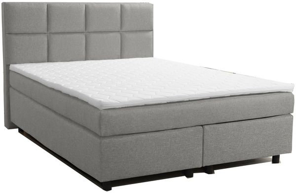 Boxspringbett 140x200 Hotelbett Bonellfederkern Bett Topper Paxos 1 Tablet hellgrau Bild 6