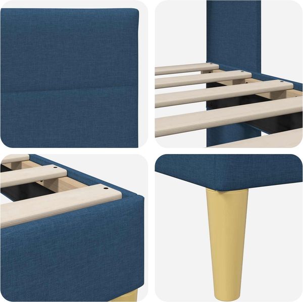 vidaXL Bettrahmen mit Kopfteil Blau 180 x 200 cm Stoff 42027605 Bild 7
