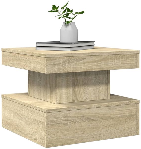 vidaXL Couchtisch mit LED-Leuchten Sonoma-Eiche 50x50x40 cm 839842 Bild 6