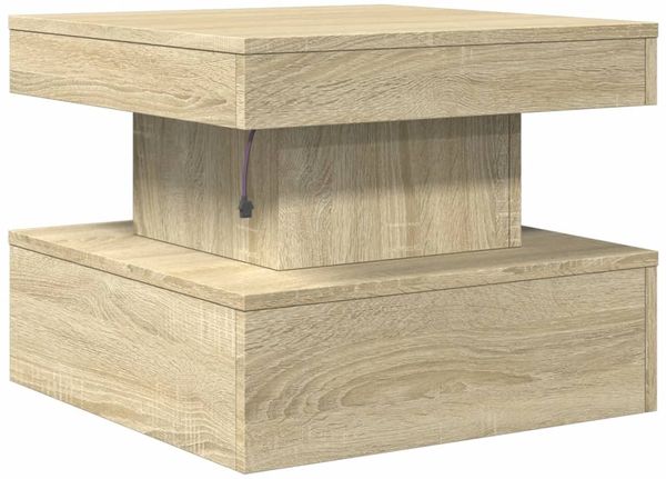 vidaXL Couchtisch mit LED-Leuchten Sonoma-Eiche 50x50x40 cm 839842 Bild 9