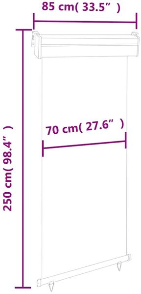 vidaXL Balkon-Seitenmarkise 85x250 cm Braun 48411 Bild 10