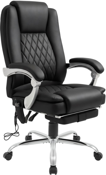 CLP Bürostuhl Rubia mit Massagefunktion Heizfunktion Fußablage bis 150 kg,schwarz