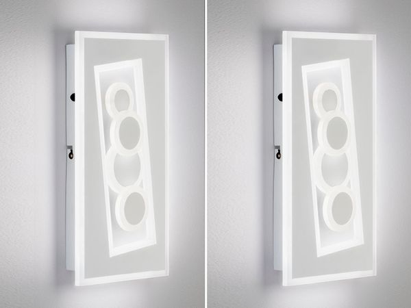 2er SET flache LED Wandlampen Weiß mit Schalter dimmbar & Lichtfarbe, H: 38cm Bild 3