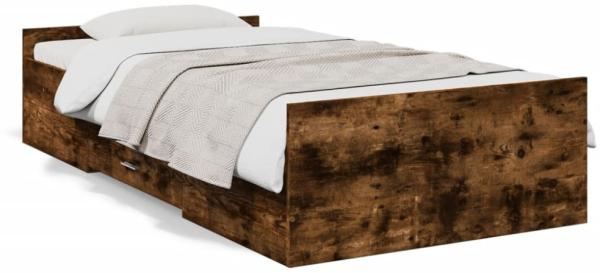 vidaXL Bettgestell mit Schubladen Räuchereiche 75x190 cm Holzwerkstoff 3280353