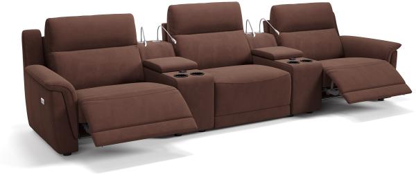 Sofanella Kinosofa MALITO Dreisitzer Heimkino Sofa in Dunkelbraun