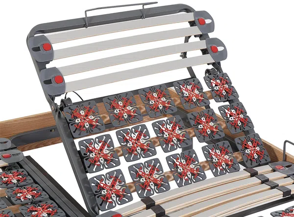 Vente-unique Relaxbett elektrisch, Matratzen mit Memory Schaum & Bambus, DAMYSOS von NATUREA, mit OKIN-Motor, 2 x 80x200 cm, Holzfarben Bild 4