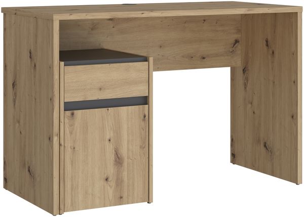 Schreibtisch >MODULTRICK< in Artisan Eiche Dekor / Grau - 110x72,7x52,7cm B/H/T