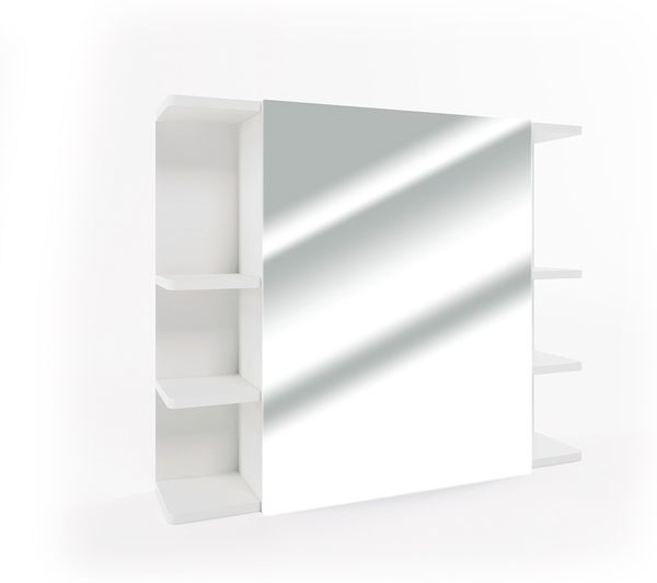 Vicco 'Fynn' Spiegelschrank, Holz weiß, 80 x 64 x 21 cm