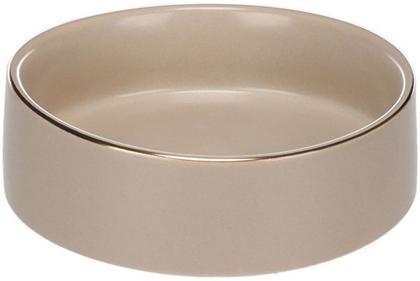 Flamingo Futternapf Futter- und Trinknapf Eram rund beige für Hunde