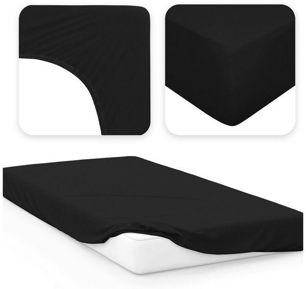 Jacobson Spannbettlaken BOXSPRING & ÜBERLÄNGE aus 100% Baumwolle, für hohe & lange Matratzen, Jersey Bettlaken 160 g/m²
