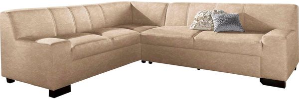 DOMO collection Ecksofa Norma, moderne Armlehnen, zeitlos und elegant, Breite 247cm, L-Form, wahlweise mit Bettfunktion