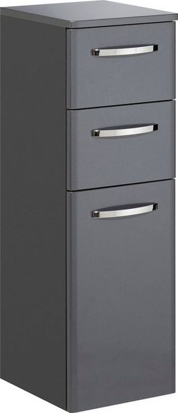 Saphir Unterschrank Quickset 327 Badschrank, 1 Tür, 2 Schubladen, 30 cm breit Badezimmer-Unterschrank inkl. Türdämpfer, Griffe in Chrom Glanz