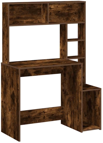 vidaXL Schreibtisch mit Regal Räuchereiche 100x45x140 cm Holzwerkstoff 860440