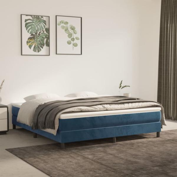 Boxspringbett Dunkelblau 180x200 cm Samt [3120788]