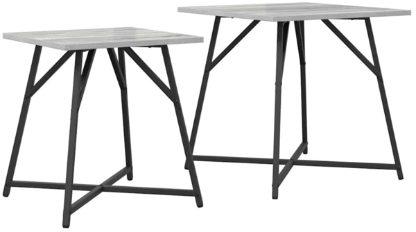 vidaXL Beistelltisch-Set 2 pcs Grau Sonoma und Schwarz 869729