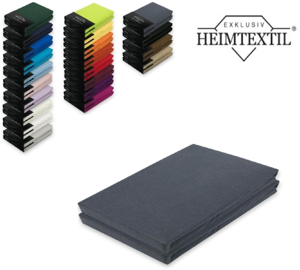 Doppelpack Jersey Spannbettlaken Premium Anthrazit 140 - 160 x 200 cm