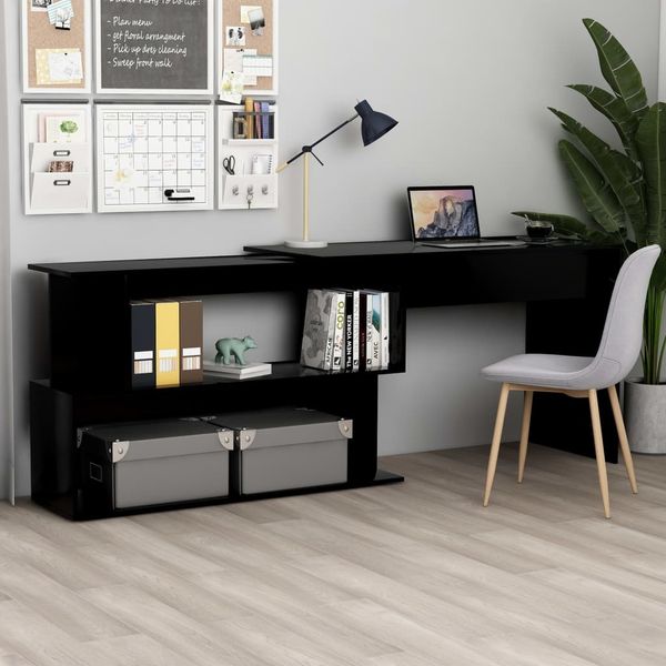 Eckschreibtisch, Bürotisch Schwarz 200x50x76 cm Holzwerkstoff