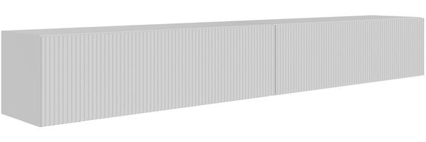 Selsey TV-Lowboard Hängend 200 cm Mattes Weiß 4 Geräumige Fächer Elegante Geprägte Front Laminierter Korpus MDF Front Robust ABS Kanten Für Fernsehzubehör