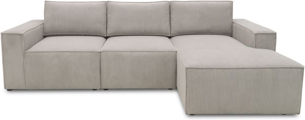 DOMO. collection Ecksofa 800 021, Couch in L-Form mit Cordstoff, Modulsofa mit Taschenfederkern, Sofa, Polsterecke, Eckcouch, 273 x 172 x 85 cm (BxTxH), platin-grau Bild 2