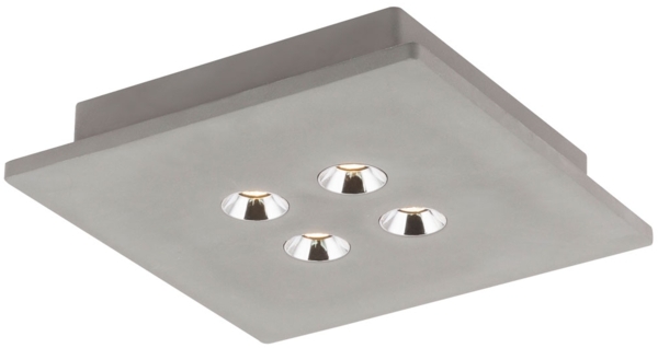 LED Deckenlampe, grau, Beton, Chrom, TIMO