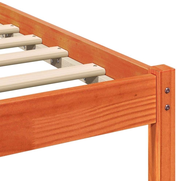 vidaXL Bettrahmen Wachsbraun 90 x 200 cm Massives Kiefernholz 872838 Bild 7