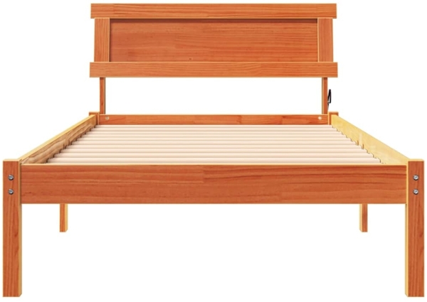 vidaXL Bettrahmen Wachsbraun 90 x 200 cm Massives Kiefernholz 872838 Bild 4