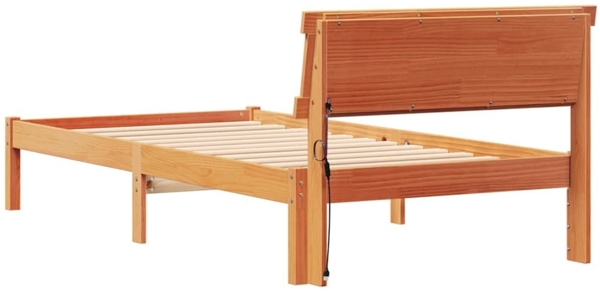 vidaXL Bettrahmen Wachsbraun 90 x 200 cm Massives Kiefernholz 872838 Bild 6