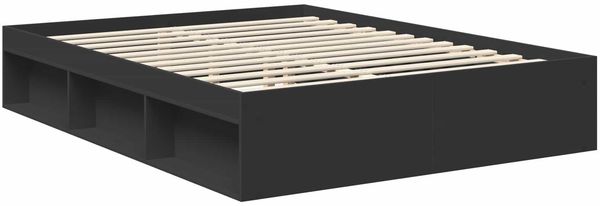 vidaXL Bettrahmen Schwarz 150 x 200 cm Massives Kiefernholz 3410993 Bild 5