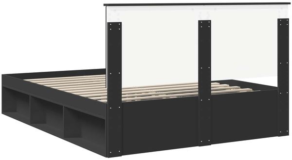 vidaXL Bettrahmen Schwarz 150 x 200 cm Massives Kiefernholz 3410993 Bild 9