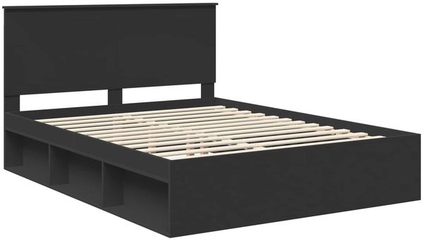vidaXL Bettrahmen Schwarz 150 x 200 cm Massives Kiefernholz 3410993 Bild 4
