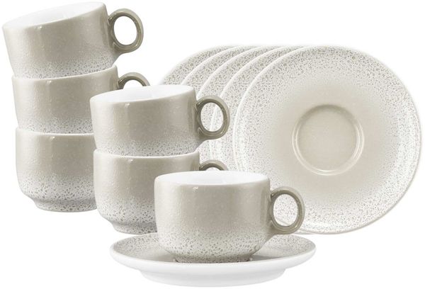 Seltmann Weiden Sento Home Espressotasse mit Untertasse 80 ml 6er Set - Aura cream