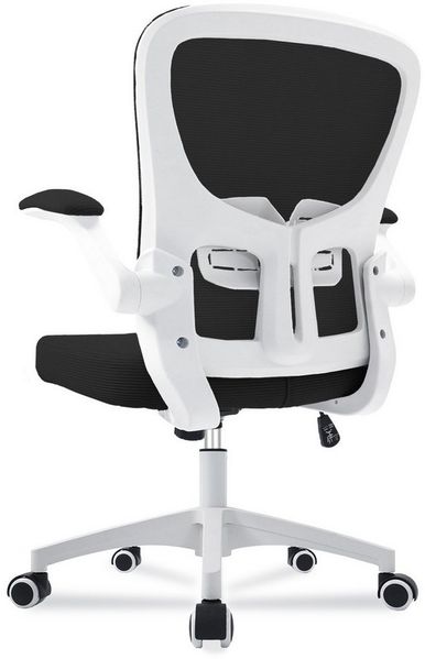 Durrafy Bürostuhl Ergonomischer Bürostuhl,Schreibtischstuhl mit klappbaren Armlehnen (Höhenverstellbarer Drehstuhl mit Wippfunktion bis 130°,Computerstuhl mit verstellbarer Lendenwirbelstütze und leisen Rollen), Chefsessel mit 150 kg Tragfähigkeit