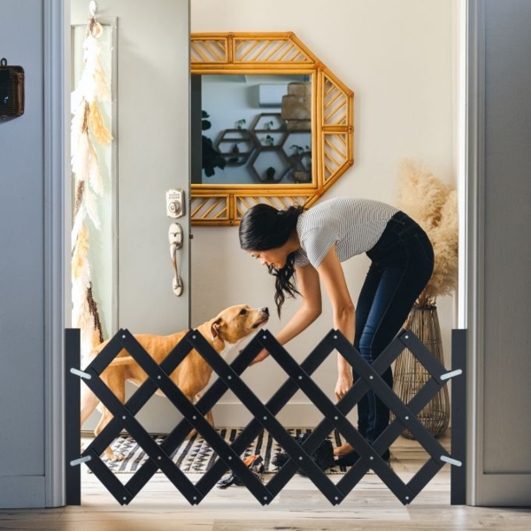 Ausziehbares Hundeabsperrgitter schwarz Bild 3