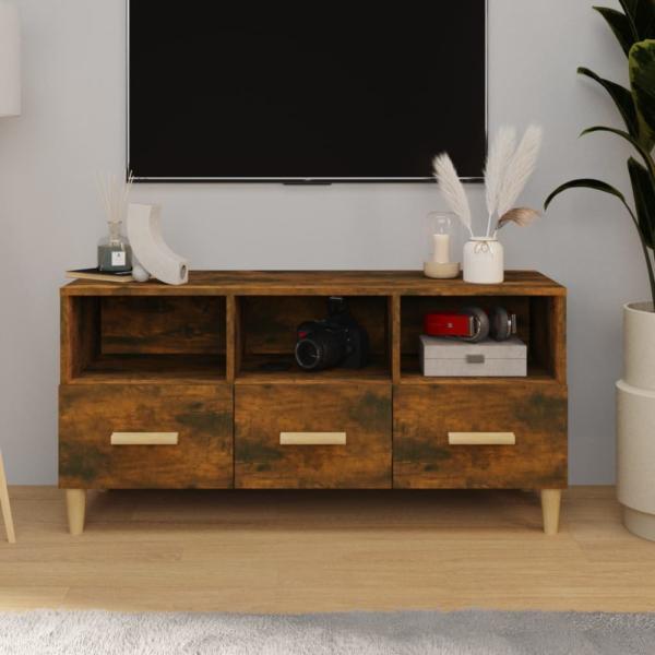 vidaXL TV-Schrank Räuchereiche 102x36x50 cm Holzwerkstoff 817495