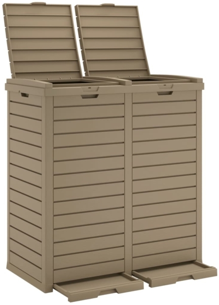 vidaXL Outdoor-Mülltonne Hellbraun 78x41x86 cm Polypropylen 364174
