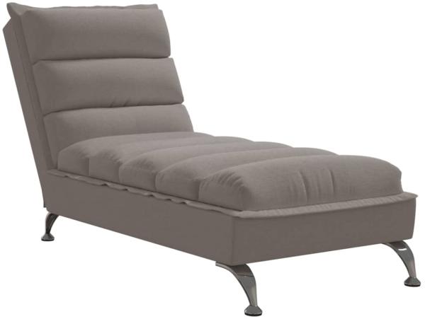 vidaXL Chaiselongue mit Kissen Taupe Stoff 379472