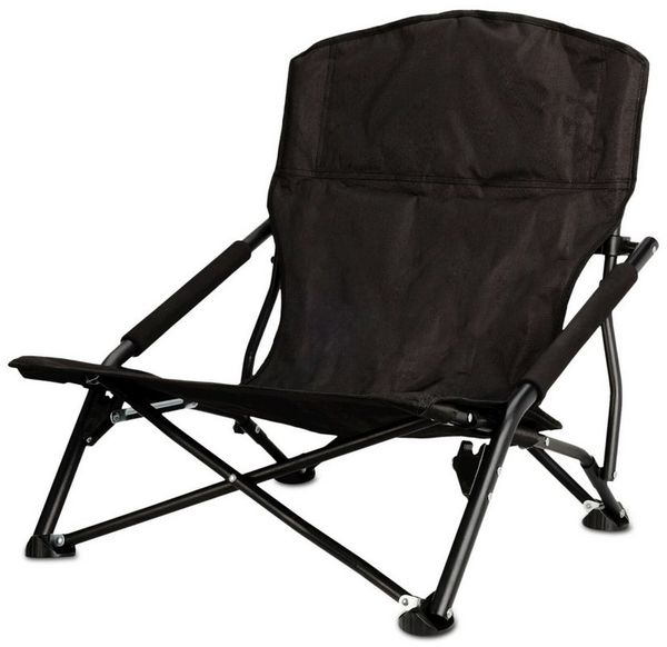 Spetebo Campingstuhl Strandstuhl schwarz klappbar mit Tragetasche - 59x58 cm (Stück, 1 St), Klappstuhl klein für Strand und Garten